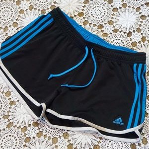 Adidas Exercise Shorts with Electric Blue Stripes